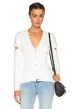 Alexander Wang Slit Sleeve Cardigan In White