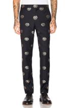Burberry Crest Trousers In Animal Print,blue