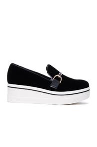 Stella Mccartney Binx Velvet Platform Loafers In Black