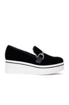 Stella Mccartney Binx Velvet Platform Loafers In Black