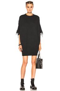 R13 Shredded Sleeve Vest In Black,gray