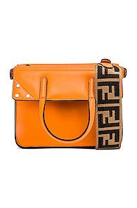 Fendi Mini Flip Crossbody Bag In Orange