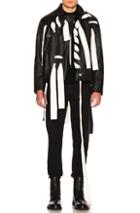 Craig Green Leather Stitch Biker Jacket In Black