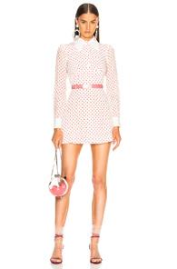 Alessandra Rich For Fwrd Polka Dot Mini Dress In Abstract,white