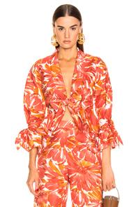 Alexis Reena Top In Orange,floral,tropical