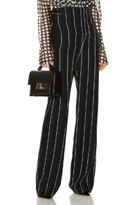 Haider Ackermann Striped High Waisted Wide Leg Trousers In Black