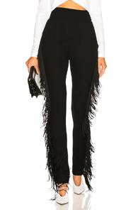 David Koma Side Fringe Trousers In Black