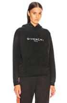 Givenchy Destroyed Logo Hoodie In Black