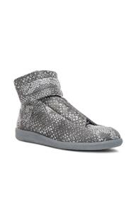 Maison Margiela Reflective Print Future High Tops In Gray,metallics