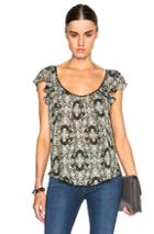 L'agence Larice Top In Green,animal Print,blue