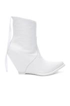 Unravel Leather Low Boots In White