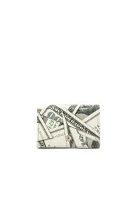 Maison Margiela Coin Purse In Dollar Print In Green