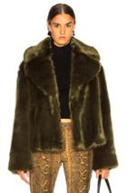 Nili Lotan Sedella Faux Fur Coat In Green