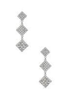 Alessandra Rich Long Crystal Dangle Earrings In Metallic