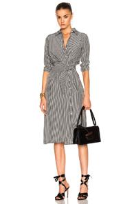 Altuzarra Yuma Dress In Black,checkered & Plaid,white