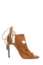 Aquazzura Get Me Everywhere Suede Heels In Brown