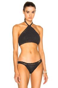She Made Me Malikah Halter Bikini Top In Gray