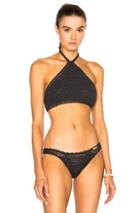 She Made Me Malikah Halter Bikini Top In Gray