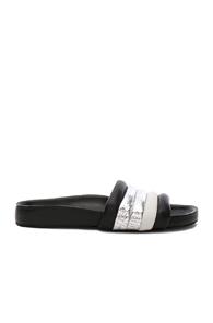 Isabel Marant Leather Hellea Slides In Black