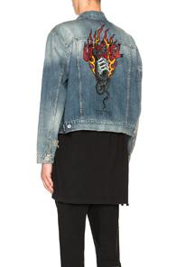 Unravel Snake Rigid Denim Jacket In Blue