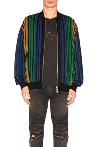 Balmain Striped Sweater In Blue,stripes
