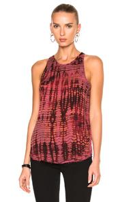 Raquel Allegra Racer Tank In Ombre & Tie Dye,pink,red