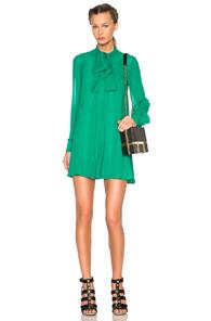 Mcq Alexander Mcqueen Pussybow Dress In Green