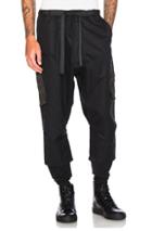 Acronym Hd Gabardine Drawcord Trousers In Black