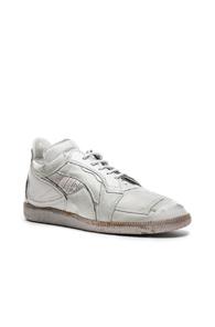 Maison Margiela Limited Edition Mixed Soft Leather & Mesh Sneakers In White