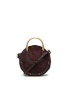 Chloe Small Pixie Suede & Calfskin Double Handle Bag In Brown