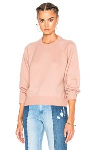 T By Alexander Wang Cashmere Crew Sweater In Pink