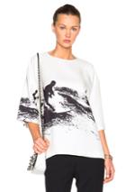 Victoria Beckham Oversized Tee In White,abstract