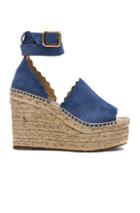 Chloe Lauren Suede Espadrilles In Blue