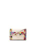 Valentino Medium Ethnic Camo Trim Rockstud Shoulder Bag In White