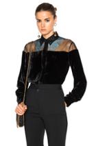 Stella Mccartney Silk Mix Fluid Velvet Top In Black