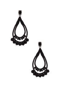 Oscar De La Renta Beaded Teardrop Earrings In Metallics,black