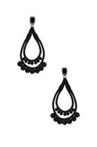 Oscar De La Renta Beaded Teardrop Earrings In Metallics,black