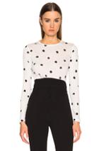 Proenza Schouler Printed Tissue Jersey Long Sleeve Tee In White,geometric Print