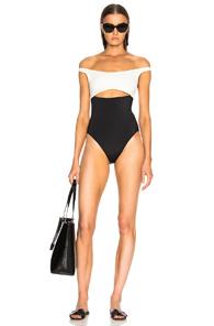 Solid & Striped Natasha Swimsuit In Black,white