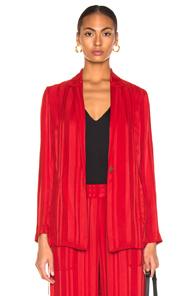 Raquel Allegra Relaxed Blazer In Stripes,red