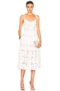 Prabal Gurung Multi Eyelet Dress In White