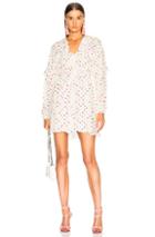 Valentino Polka Dot Ruffle Trim Mini Dress In Geometric Print,white