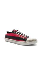 Saint Laurent Bedford Low Top Sneaker In Black,red,stripes