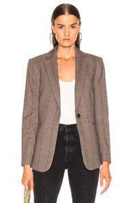 Frame Classic Single Blazer In Brown,plaid