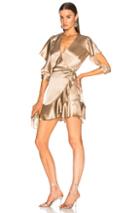 Michelle Mason For Fwrd Flutter Wrap Dress In Neutrals
