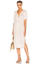 Raquel Allegra Liquid Satin Ribbon Placket Dress In Neutrals