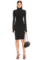 Norma Kamali Slim Fit Turtleneck Dress In Black