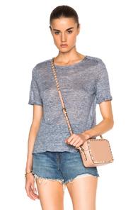 Frame Denim Boxy Epaulette Tee In Blue