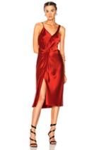 T By Alexander Wang Knot Front Dress In Red