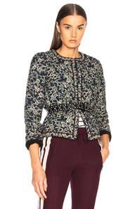 Isabel Marant Etoile Hustin Printed Quilt Jacket In Black,floral